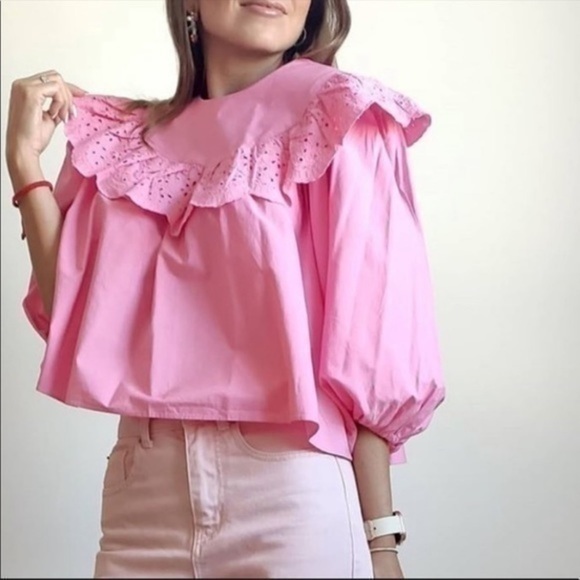 ZARA RUFFLED POPLIN TOP 7521/002 - Picture 9 of 13